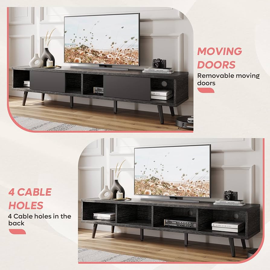 Amazon.com: Bestier 70 inch Mid Century Modern Entertainment